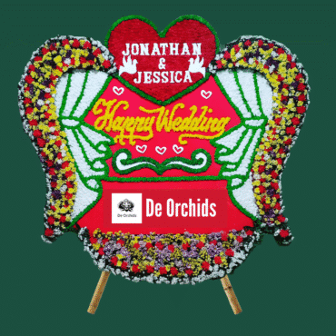 Bunga papan Happy wedding